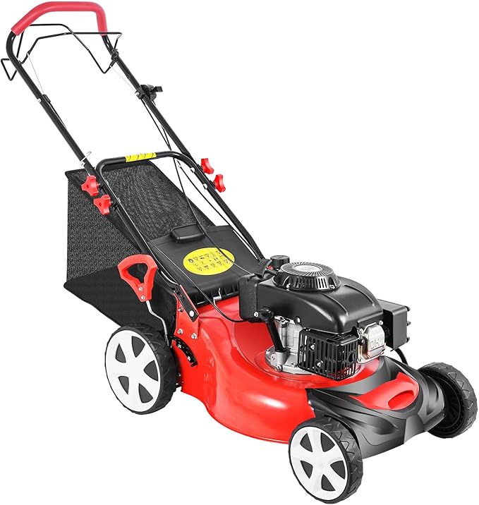 Self Propelled Gas Lawn Mower, 20-Inch 140cc OHV Engine 3-in-1 Gas Mower,Adjustable Cutting Height for Sports Fields, Community Greening, Municipal Greening E0