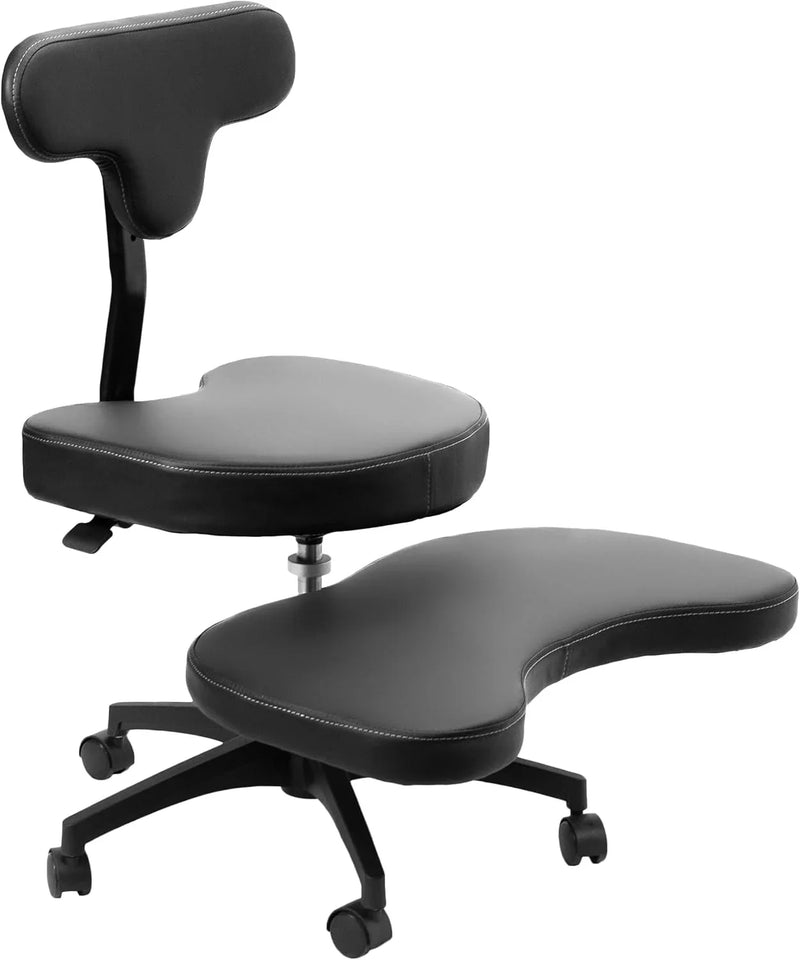Cross-Legged Office Chair – Adjustable Height Floor Chair with Back Support for Yoga, Meditation, and ADHD (Black, CHAIR-CL02B-R) O8