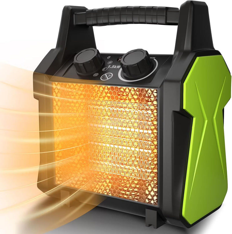WarmHaven Outdoor Heater for Patio, Electric Space heater with Overheat Protection, 1500W Fast Heat PTC Ceramic Portable Garage Heater for... B2