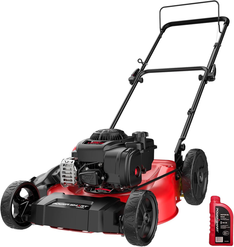 21" 2-in-1 Push Lawn Mower, 125cc Engine, Adjustable Cutting Height, Lightweight, Easy Assembly R4