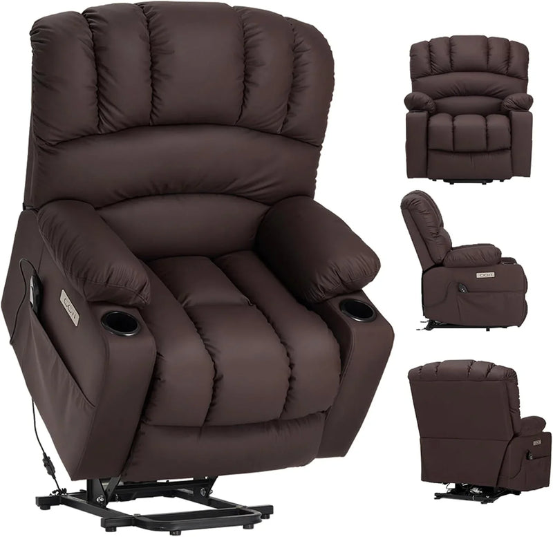 Electrically adjustable reclining chair - Electrically massaging adjustable reclining chair. The chair seat has a heating function. Large shell with velvet backrest. Suitable for the elderly and the elderly. Electrically adjustable reclining chair. H3
