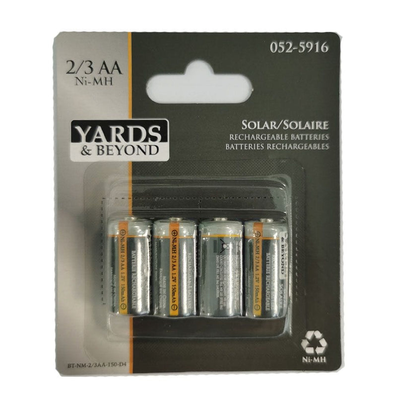 150mAh 2/3 AA Solar Rechargeable Batteries, 4-pk Q3