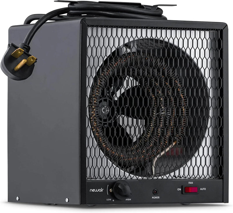 Portable Heater (240V) Portable Electric Garage Heater Heats Up to 600 sq. ft. with 6-Foot Cord Wrap and Carrying Handle | 5600 Watt Portable Electric Shop Heater for Garage and Work Shop U5