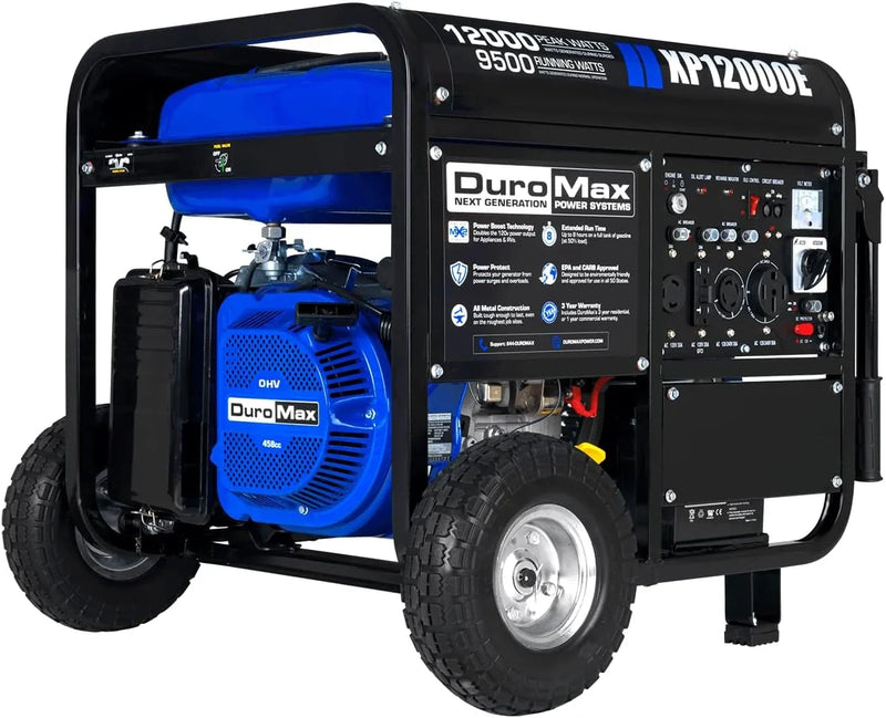 13,000-Watt Dual Fuel Portable Generator - Gas & Propane, Electric Start, Whole Home Backup Power, Transfer Switch Ready, RV & Emergency Ready V0