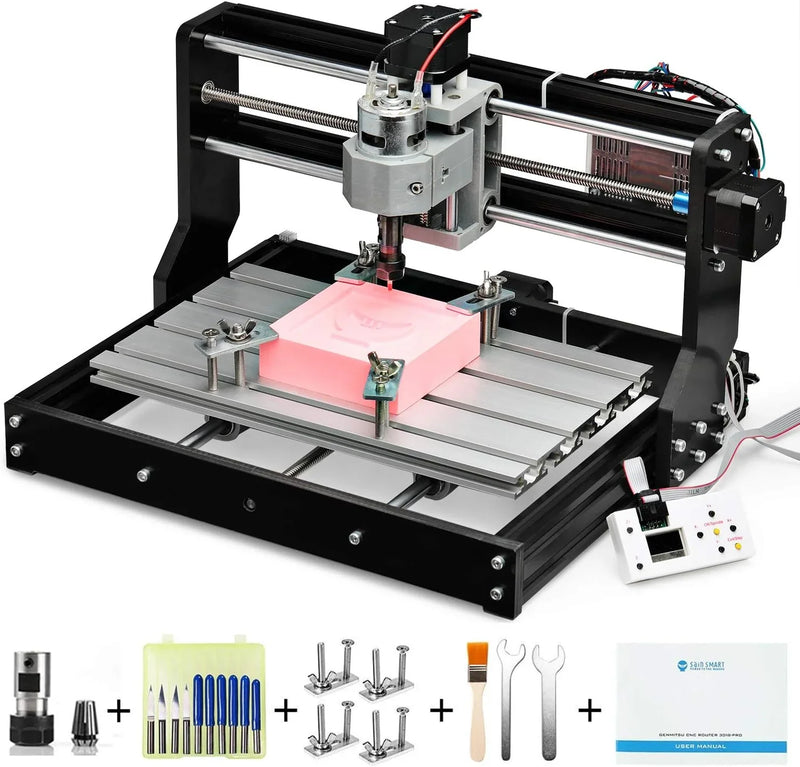 Router Kit GRBL Control 3 Axis Plastic Acrylic PCB PVC Wood Carving Milling Engraving Machine with Offline Controller, XYZ Working Area 300 x 180 x 45mm S9