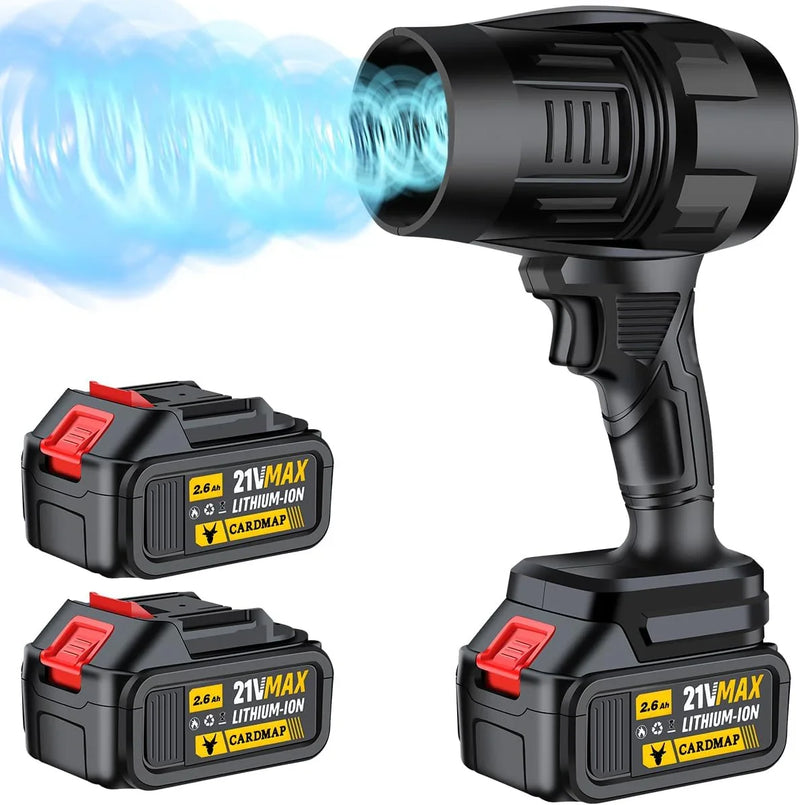 Electric Cordless Leaf Blower, Handheld Electric Leaf Blower, Mini Jet Dry Blower Fan with 2 Packs 2.6Ah Batteries and Charger, Violent Turbo Jet Blower for Lawn, Patio, Outdoors, Car, Home R9