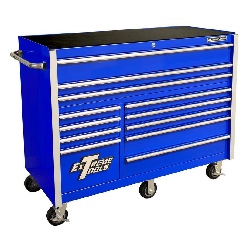 Extreme Tools THD Series 55 in. 12-Drawer Roller Cabinet Tool Chest in Blue THD552112RCBL F2