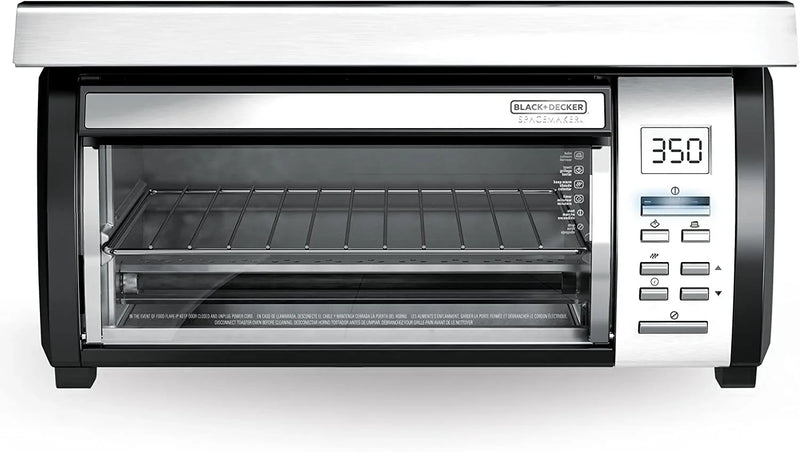 BLACK DECKER SpaceMaker Under-Counter Toaster Oven, Digital Controls, Black/Stainless Steel, Fits 9-测-- Pizza, TROS1000D N7