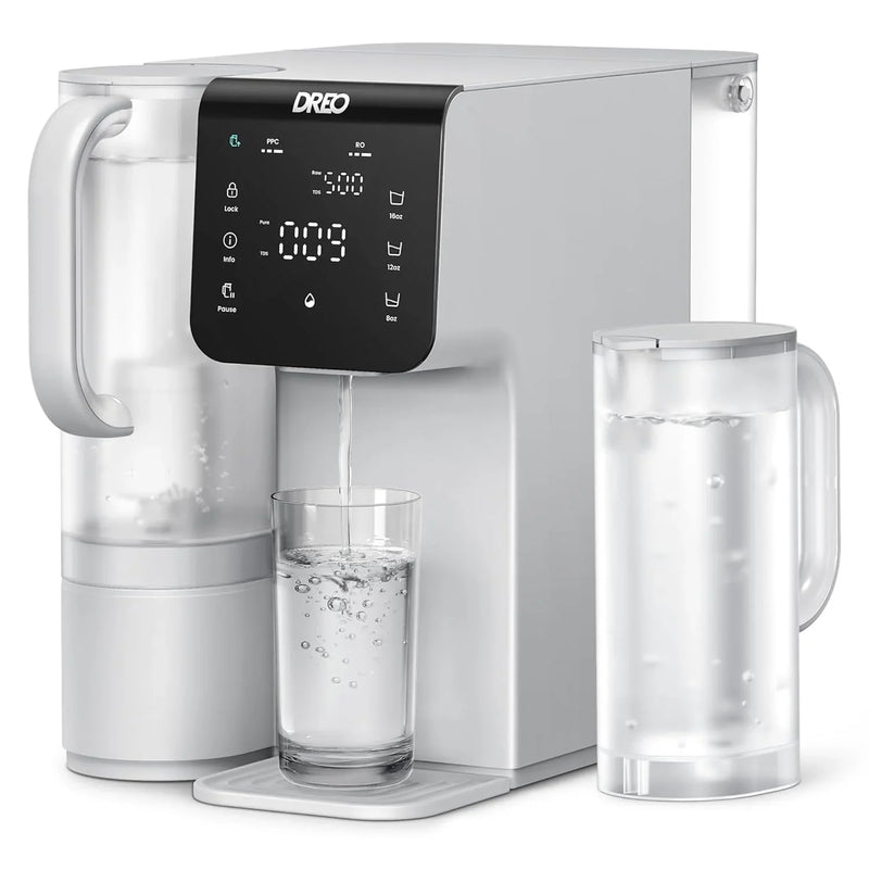 Filter desktop product, 7-stage reverse osmosis water filtration system, no installation required, reduces total dissolved solids content, suitable for water filtration bottles for households and kitchens, with a 3:1 ratio of pure water to wastewater Q4