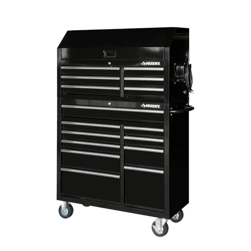 41 in. 16-Drawer Tool Chest and Cabinet Combo in Gloss Black U5