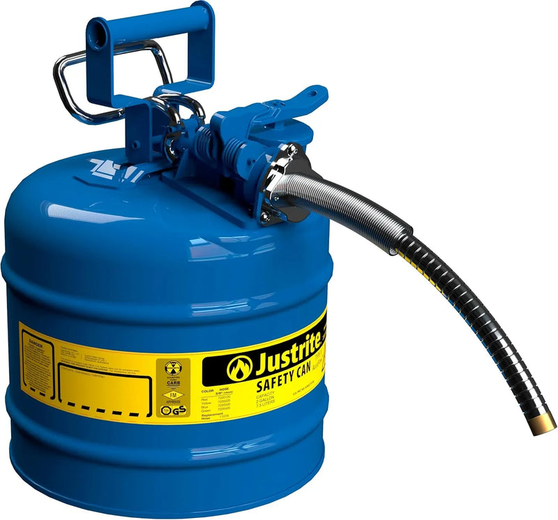 5-Gallon Type II Red Safety Gas Can – OSHA-Approved Steel Fuel Container with Flame Arrester, Self-Closing Lid & 1" Flexible Spout (7250130) U4