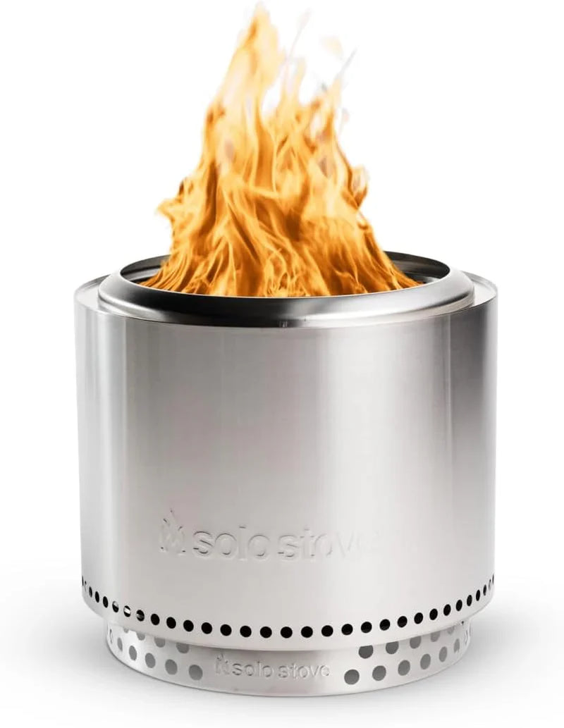 The "Stove Fire Pit" 2.0 with a bracket, 19.5-inch non-flaming pit, detachable ash tray - Portable outdoor fire pit - Stainless steel wood-burning fireplace, suitable for 4 - 6 people, weighs 21.75 pounds, ashes O6