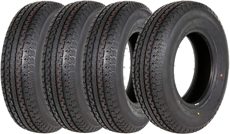 Set of 4 ST225/75R15 Radial Trailer Tire, ST225-75R15 ST 225/75R15, 10 Ply Load Range E, 117N A3