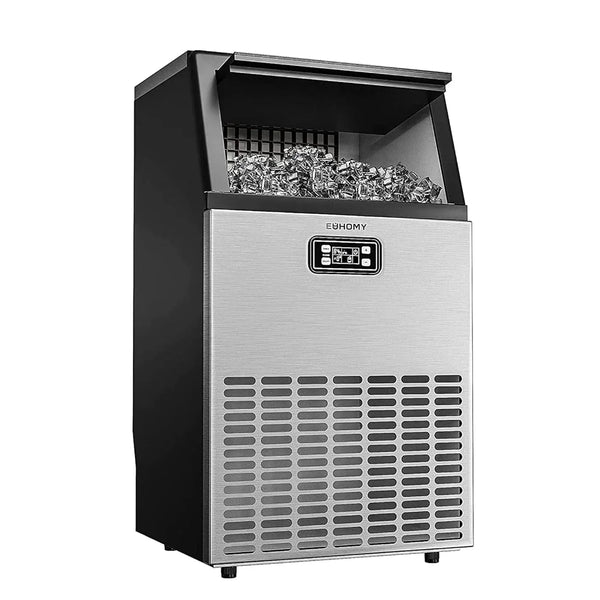EUHOMY Commercial Ice Maker Machine, 100lbs/24H Stainless Steel Under Counter X6