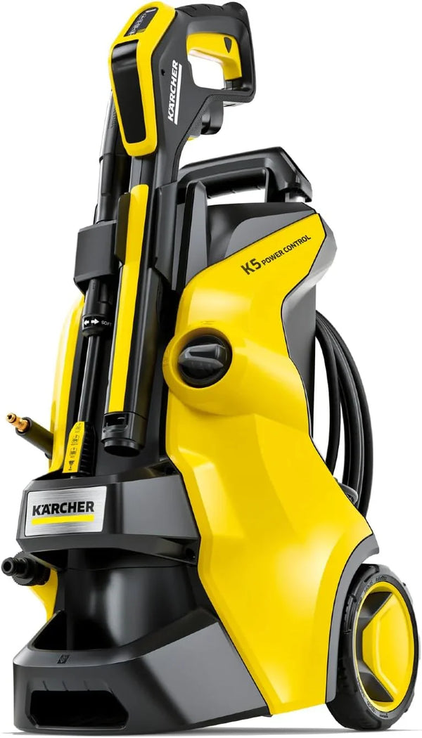 Pressure cleaning machine, K4 power control mode, maximum pressure 1900 pounds per square inch, 26-foot long hose, 2 nozzles - flow rate 1.5 gallons per minute J3