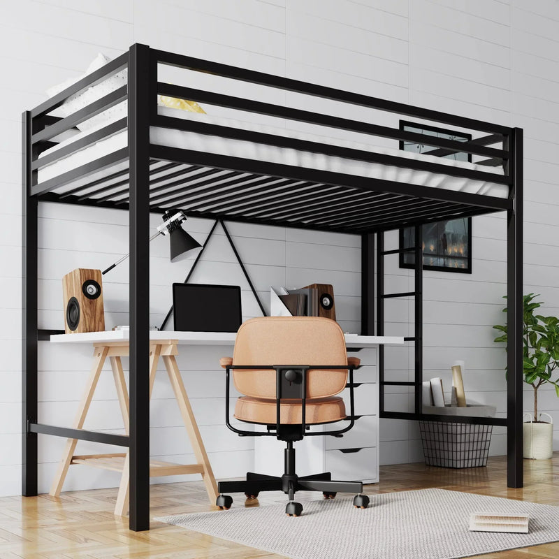Junior Loft Bed Twin Size, Heavy Duty Twin Bed Frame Q6