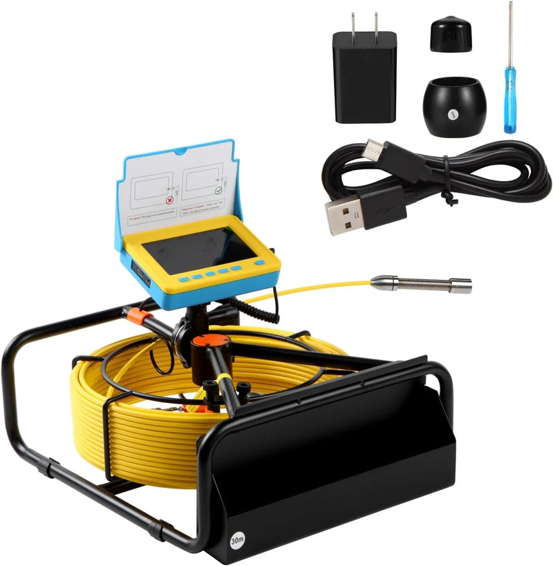 Sewer Camera, 4.3" Pipe Drain Inspection Camera with DVR Function & Snake Cable, Waterproof IP68 Borescope w/LED Lights (131.2ft/40M) C8