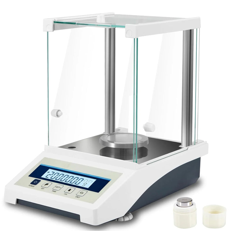 Lab Scale, Digital Analytical Balance 220g/ 0.1mg, High Precision Scientific Precision Scale Accuracy 0.0001g, Balance Scale for Coin/Jewelry/Powder with Weights and RS232 Interface V6