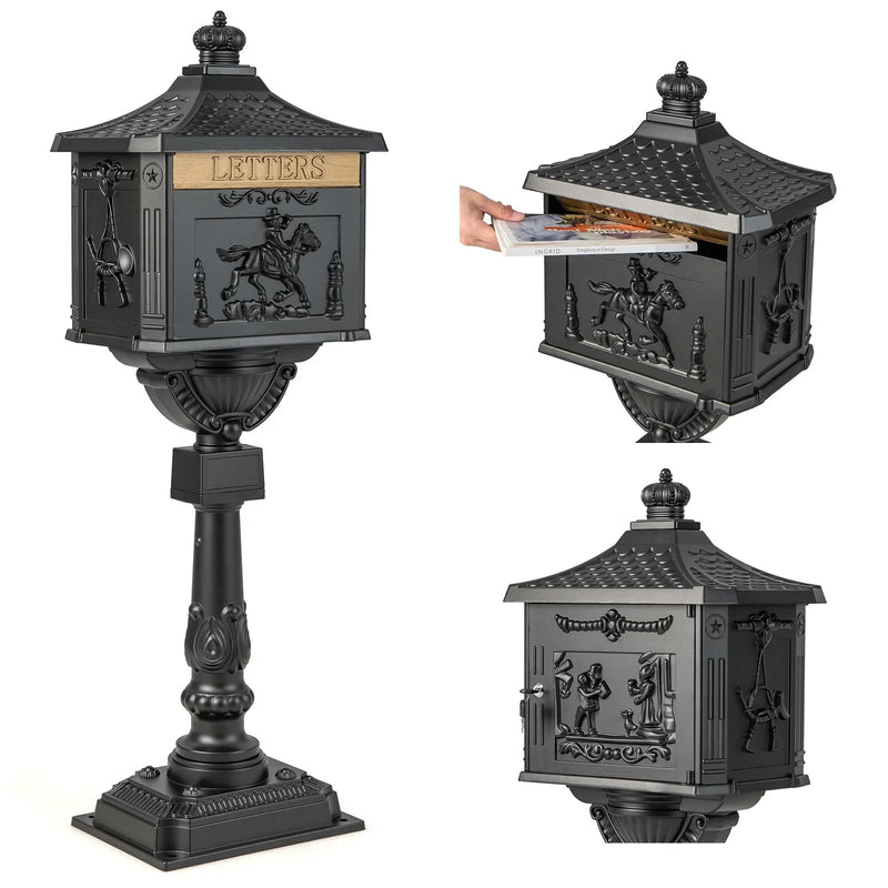 Cast Aluminum Mailbox with Post T9