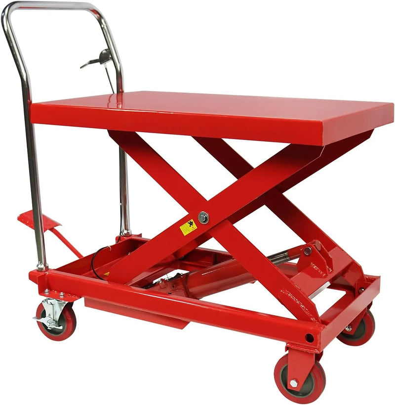 Hydraulic Lift Table Cart – 31" Lift Height, Double Scissor Design with 4 Wheels & Non-Slip Pad for Material Handling P2