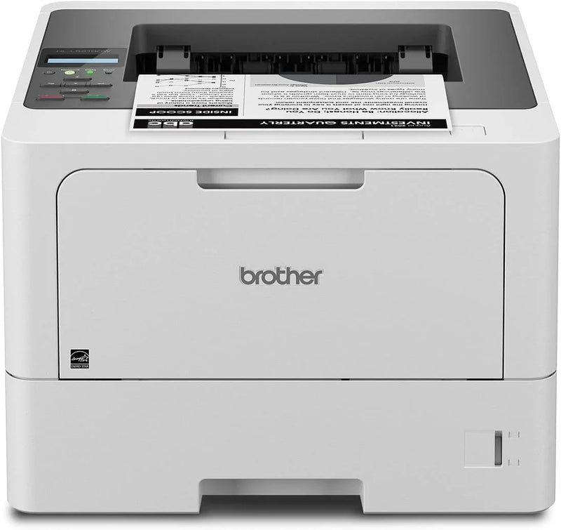 Business single-color laser printer, equipped with dual paper trays, wireless network and gigabit Ethernet connection, double-sided printing, large-capacity paper storage and mobile printing function, white model P5