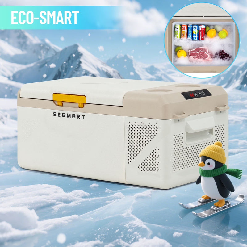 16.8QT Mini Fridge, Syngar Electric Cooler with 2 Plugs for Bedroom, Dorm RV Use, Portable Car Refrigerator for Camping, 60W, 24V/110V,... E7