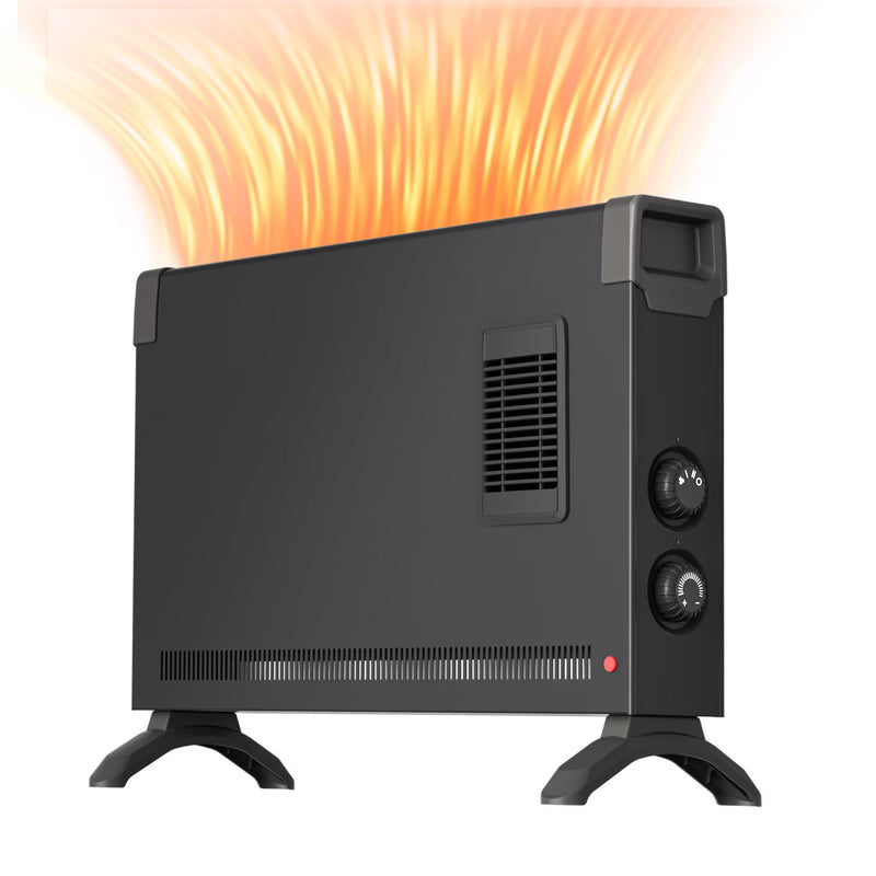 BREEZEHEAT 1500W panel space heater for bedroom, living room, home, 55-96F,knob control, 600 sq,with fan for fast heating E5