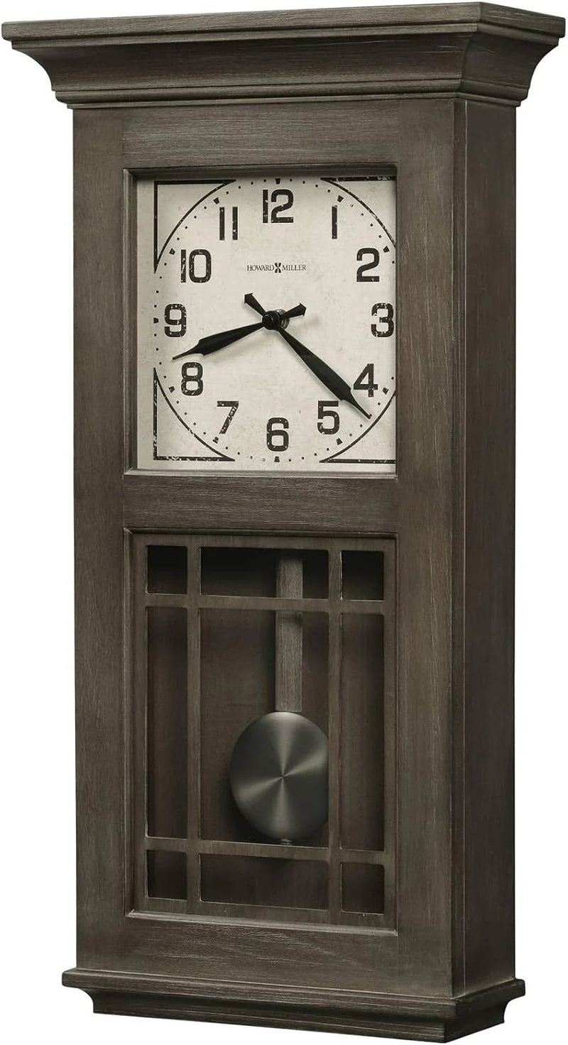 Wall clock - Vintage Bohemian lacquer design, natural recycled wood style, retro home decoration, quartz single-beat pendulum mechanism, automatic night-time bell-silencing function L4