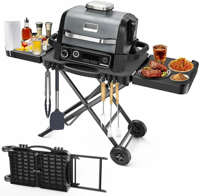 Outdoor Grill Table Cart 57"x24"x35", Outdoor Kitchen Island with Storage & Large Tabletop for Blackstone Griddle, Ooni Pizza Oven, Ninja Woodfire Grill, BBQ Station, Dining Cart, Rolling BBQ Table Y8