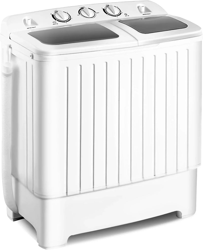 Portable mini compact two-cylinder washing machine (17.6 pounds) - Spanish model, rotary type, blue white E8