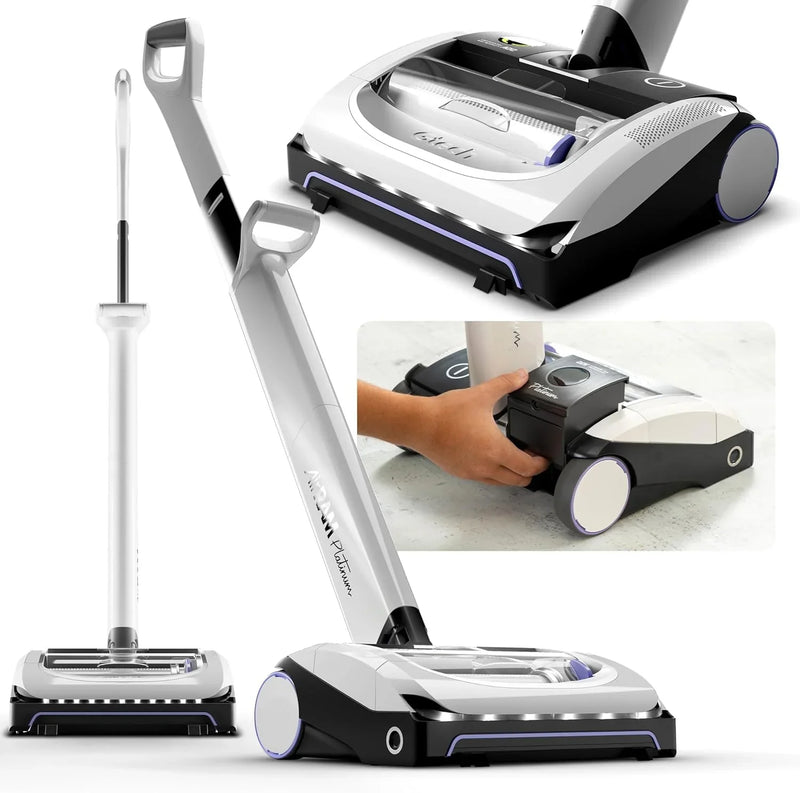Platinum Cordless Vacuum Cleaner - Includes Anti-Hair Wrap Brush Bar - Perfect for Carpet and Hardwood Floors - Rechargeable 22v Li-ion Battery - Lightweight (7 lbs.) V1