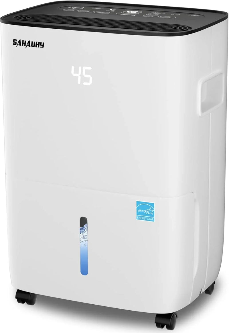 80-gallon Energy Star dehumidifier for basement, family bedrooms, large rooms (with a maximum area of up to 5200 square feet), equipped with drainage pipes and water tank P6