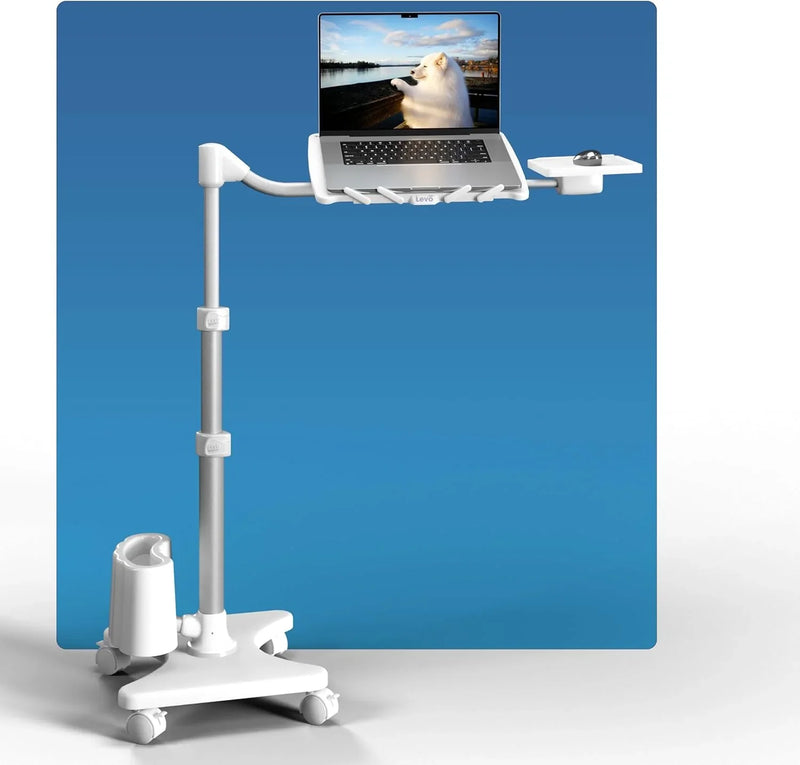 Adjustable laptop stand - Portable computer table and comfortable desk suitable for beds, sofas or offices - Portable mobile workstation, can be tilted - Suitable for devices under 16 inches - Brown and black O9