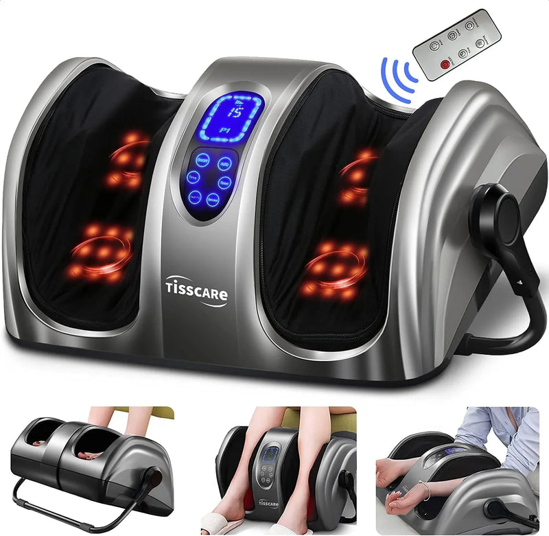 Therapeutic foot massager with heat therapy: Suitable for nerve disorders, plantar fasciitis and pain relief. This FSA/HSA compliant foot massager is suitable for home/office use to massage the feet/legs/shins/ankles. It is suitable for both women an M6