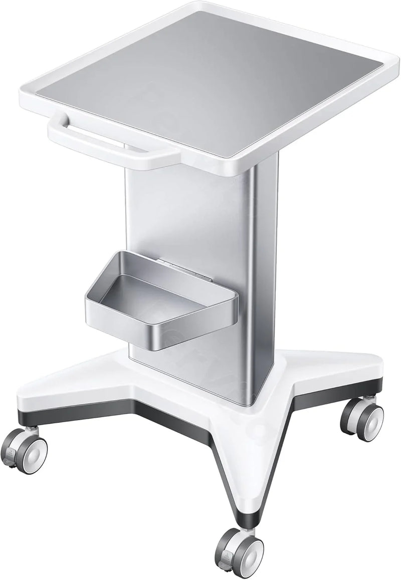 Medical Utility Cart with 4 Swivel Wheels, 100 lbs Capacity for PSP10/PSP15 Shockwave Machines, Beauty, Medical, Office & Home Use Equipment, 15.7x17.3 in Non-Slip Platform & Gel Tray T9