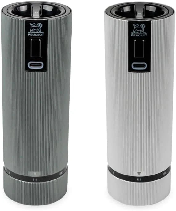 Double-flavor spice grinder Salt grinder - Electric rechargeable series u'Select 15 cm - Pepper grains Salt gem set - 6 preset flour settings H5