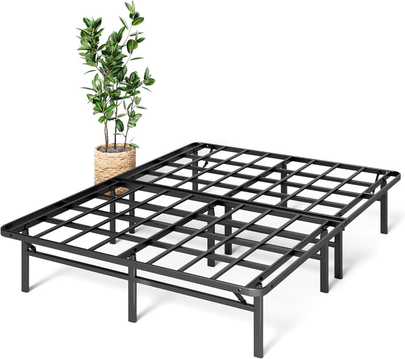 Queen Bed Frame - 14 in SmartBase Elite Metal Bed Frame with Steel Slat Support, Box Spring Replacement, Tool-Free Assembly - Super Heavy Duty Platform Bed Frame with Underbed Storage Space, Queen Size V7