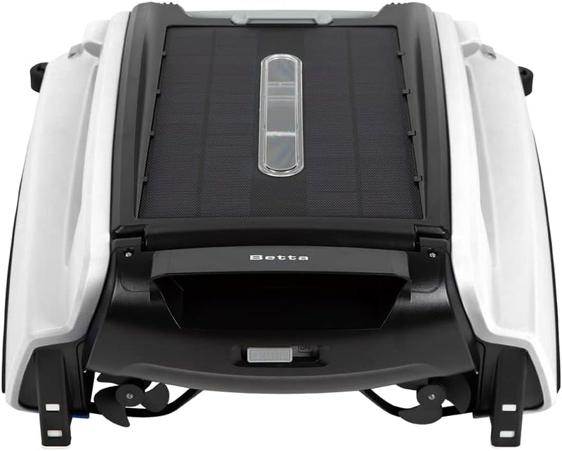 Betta SE Solar Powered Automatic Robotic Pool Surface Skimmer Cleaner with 30-Hour Continuous Cleaning Battery Power and Re-Engineered Twin Salt Chlorine Tolerant Motors (Blue) L1