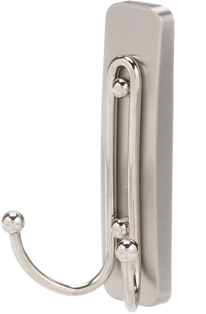 3M Command Large Bathroom Double Hook, Satin Nickel W3