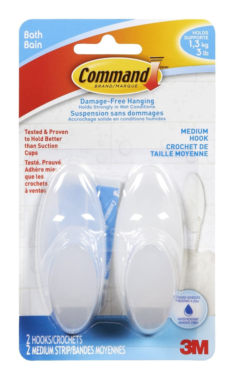3M Command Medium Bathroom Hook, 2-pk E7