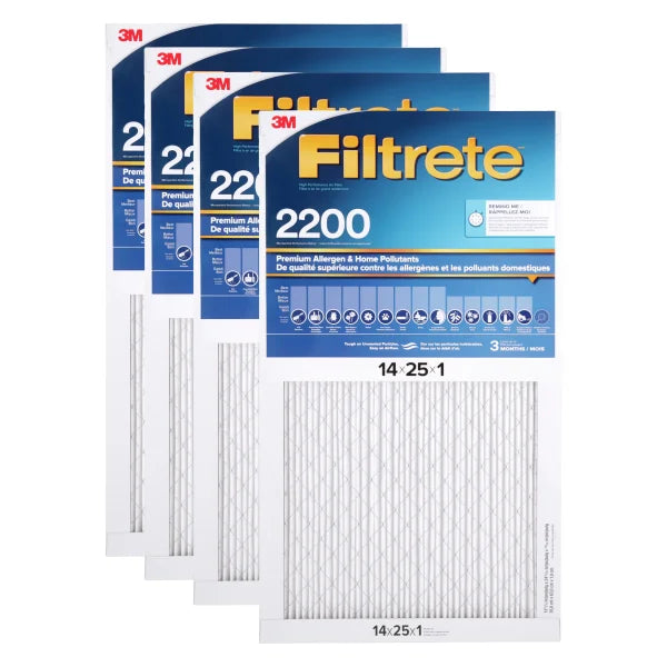 3M Filtrete MPR 2200 1-in Premium Furnace Filters, 4-pack J4
