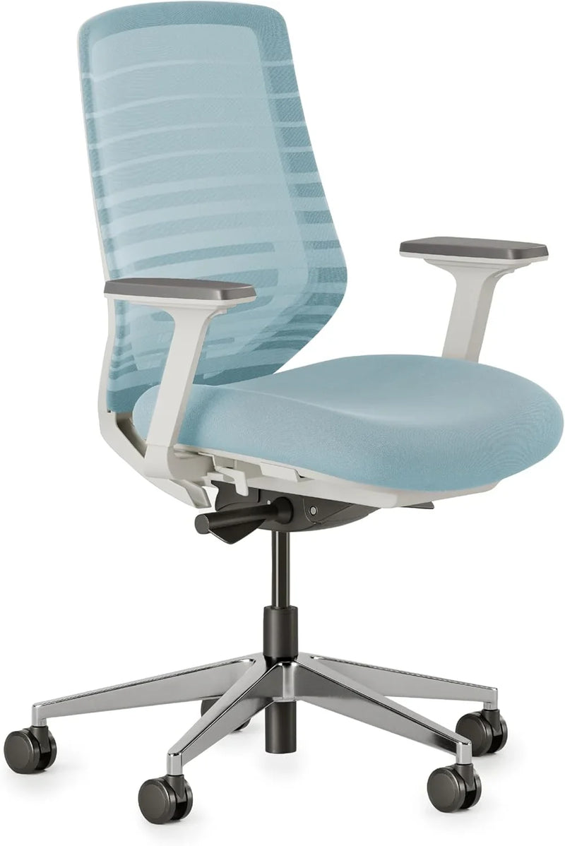 Ergonomic office chair - A versatile office chair with adjustable lumbar support, breathable mesh backrest, and stable wheels - Experience the best comfort and support - Sapphire color A7