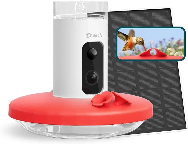 Hummingbird Feeder (Outdoor Hanging Type, with Camera, Ant-proof Groove), supports real-time viewing via 1080P high-definition application, equipped with artificial intelligence hummingbird recognition function, automatic recording and alarm function X7