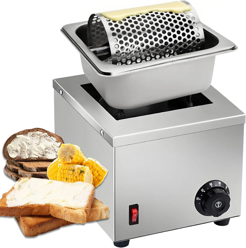 Electric Butter Wheel Warmers for Spreads Butter Evenly to Bread, Stainless Steel Butter Roller for Butter Sauces or Oil, for Indoor/Outdoor Picnics Camping BBQ V3