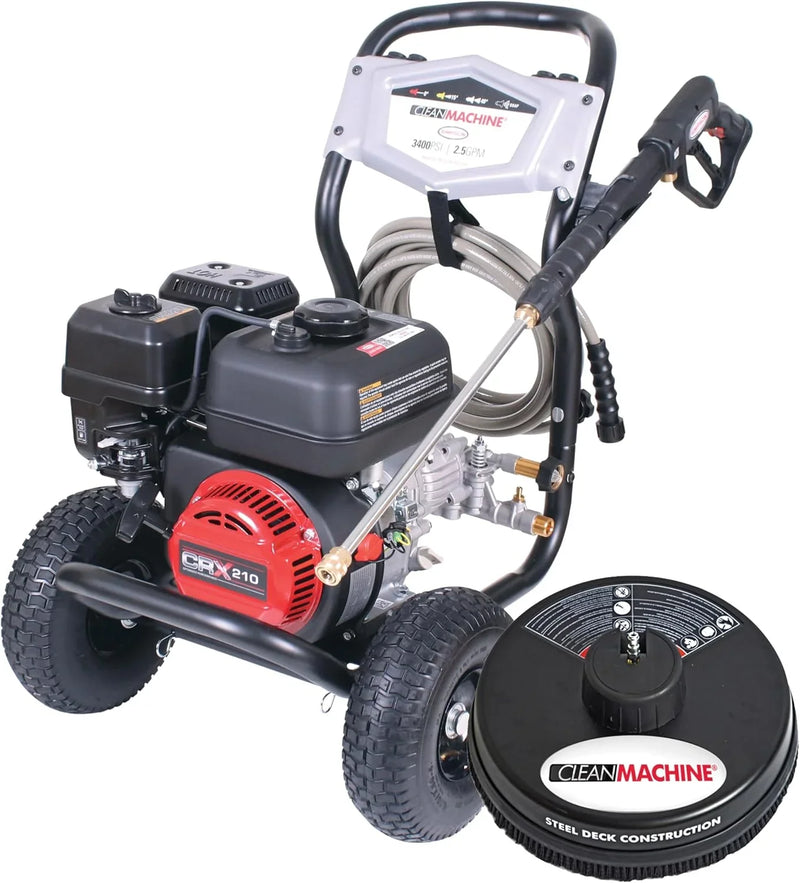Cleaning CM61083 Clean Machine 3400 PSI Gas Pressure Washer, 2.5 GPM, CRX Engine, Includes Spray Gun and Wand, 4 QC Nozzle Tips, 5/16-in. x 25-ft. MorFlex Hose. C8