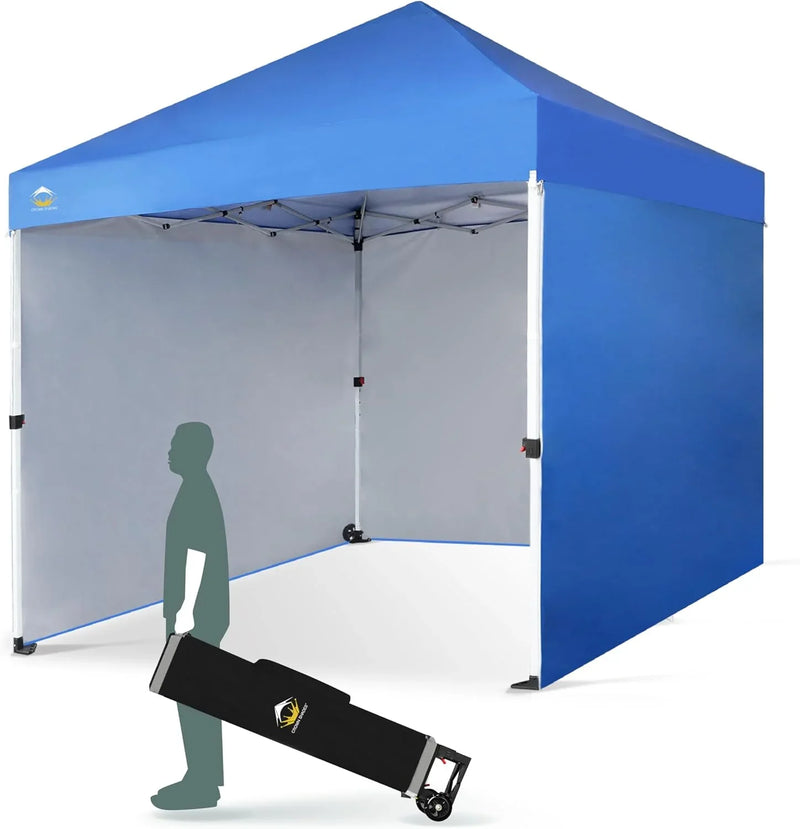 10X10 Comercial Instant Canopy Pop Up Tent with Center Lock (10x10 with 4 Sidewalls, Grey) J3
