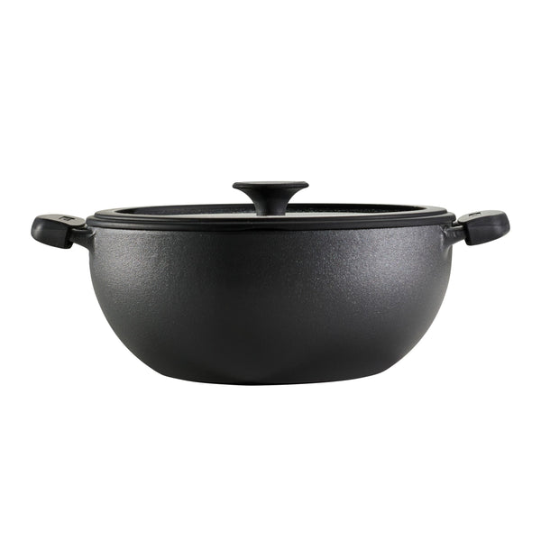 4.8 Qt Utsava Pre-Seasoned Cast Iron Kadai with Lid T6