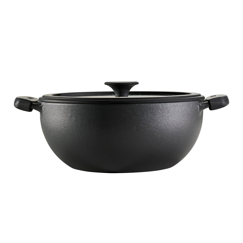 4.8 Qt Utsava Pre-Seasoned Cast Iron Kadai with Lid J2