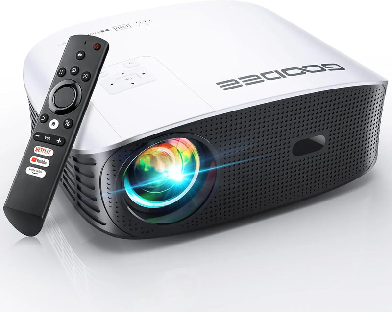 Intelligent 4K projector, equipped with 5G WIFI and Bluetooth functions, supports Dolby sound effect, outdoor projector, 400-inch zoom home theater projector, compatible with TV stick. K8