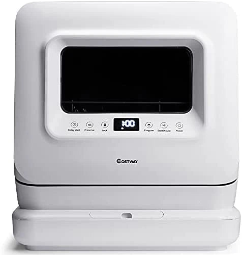 COSTWAY Portable Countertop Dishwasher, with 7.5L Openable Water Tank K1